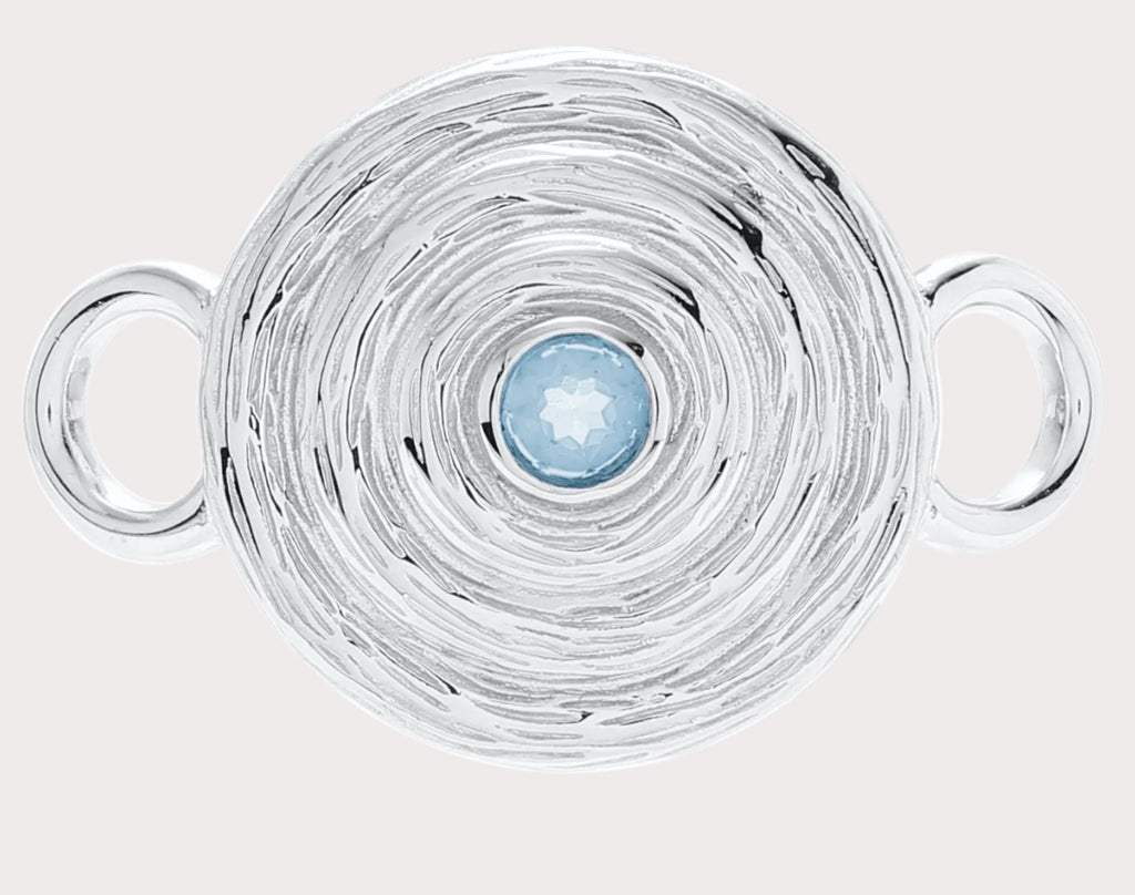 Rustic Spiral Sky Blue Topaz Clasp