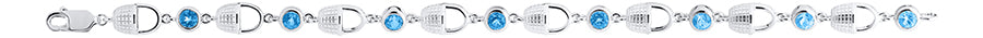 Mini Nantucket Basket and Blue Topaz Bracelet
