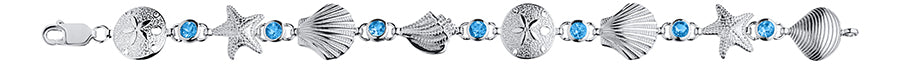 Shells and Blue Topaz Bracelet