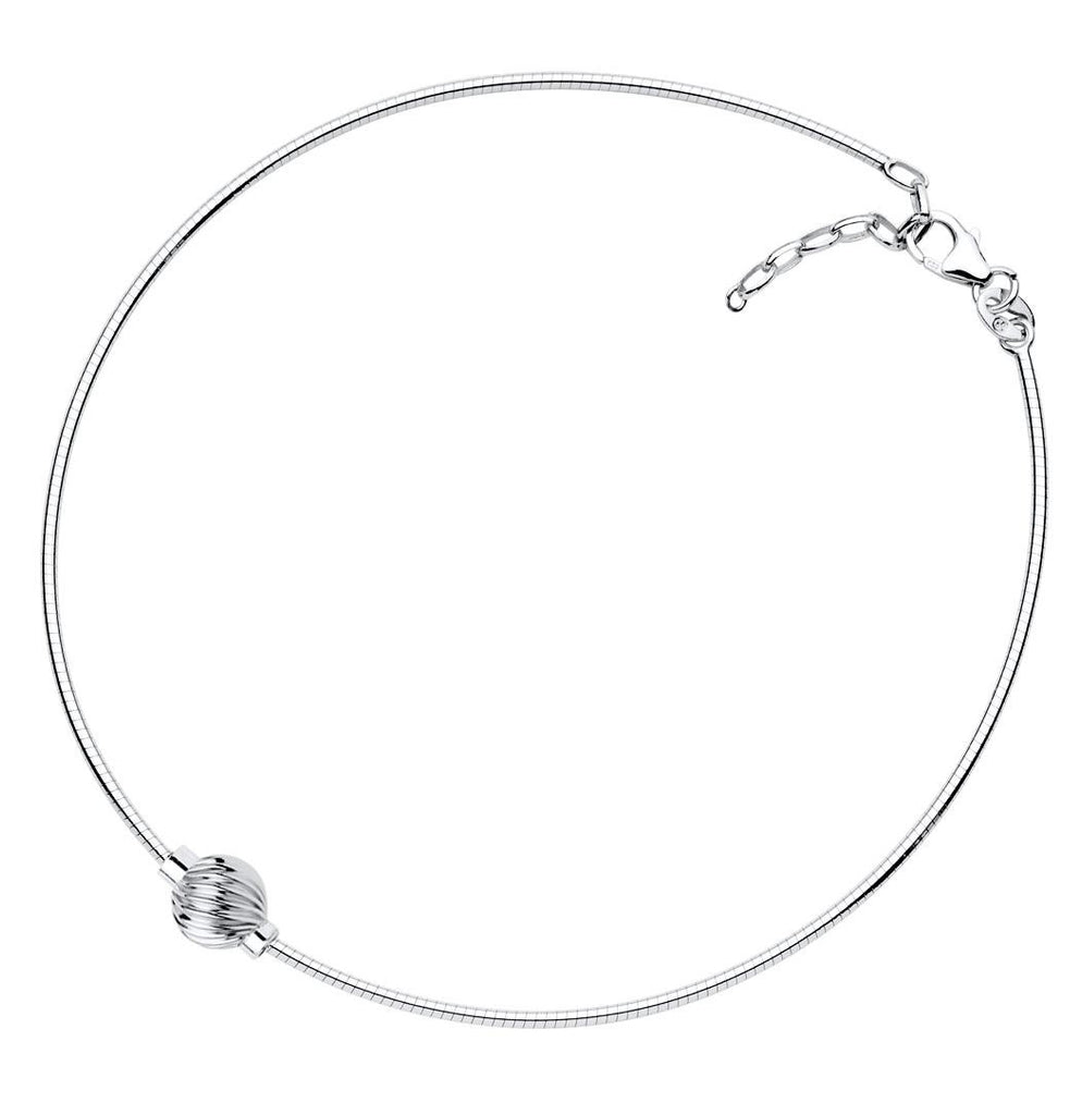 SS Cape Cod anklet - Swirl ball on Snake chain
