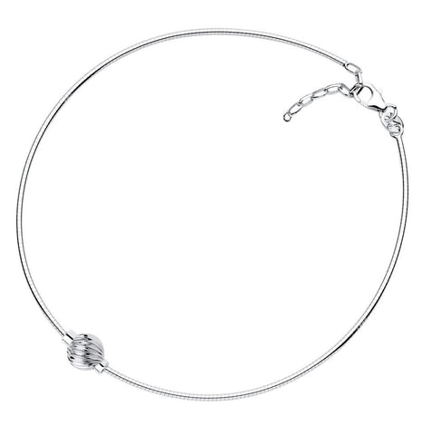SS Cape Cod anklet - Swirl ball on Snake chain