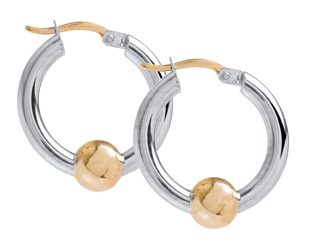 Cape Cod SS-14K 20mm yellow gold hoop earrings