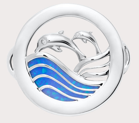 Dancing Dolphins Clasp with Opal
