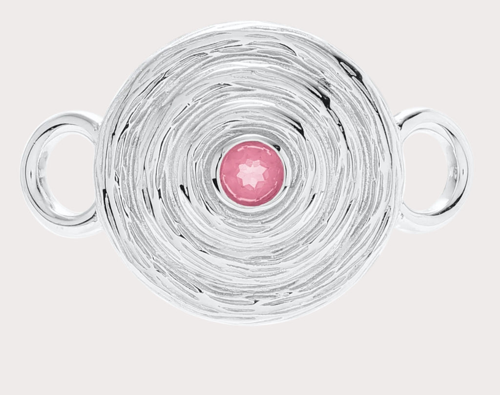 Rustic Spiral Pink Topaz Clasp