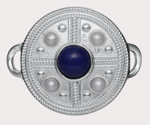 Pearl and Lapis Estruscan Clasp