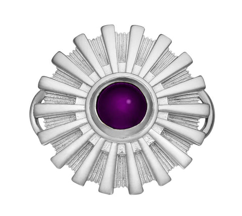Modern Sun with amethyst Clasp