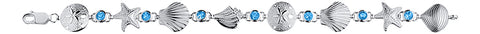 Shells and Blue Topaz Bracelet