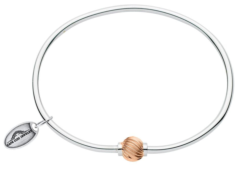 LeStage Cape Cod ss with rose gold swirl ball bracelet