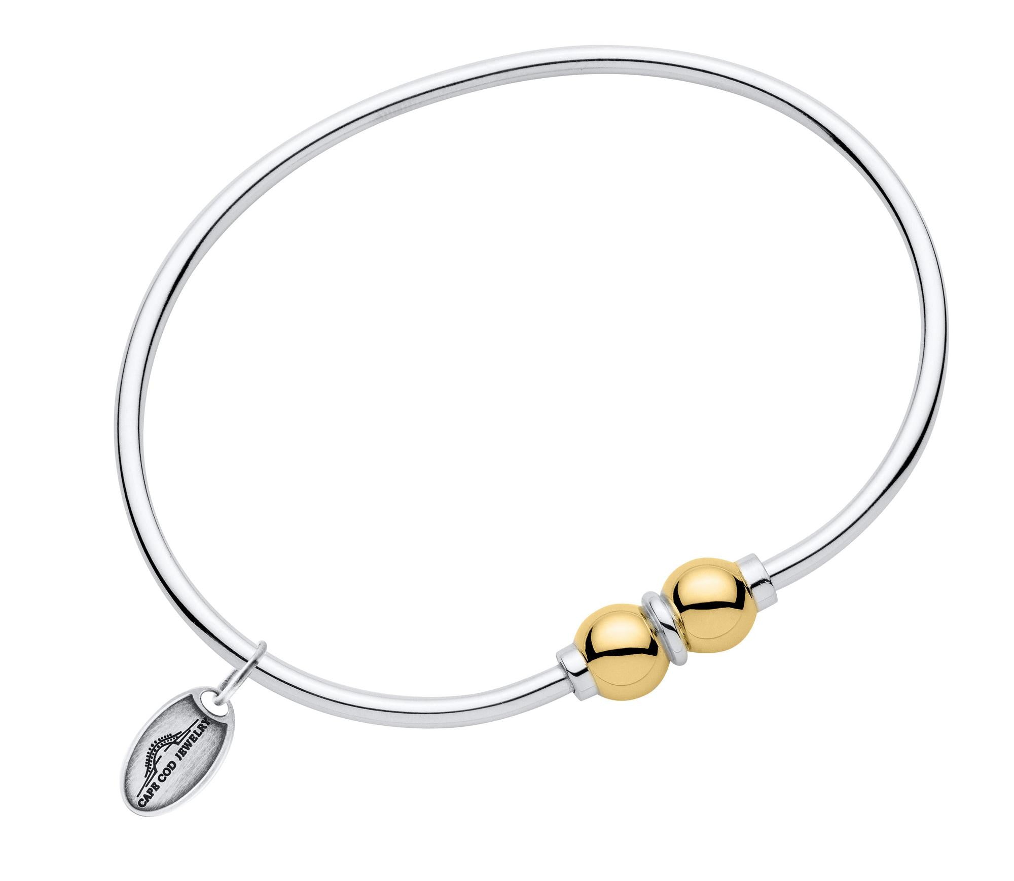 LeStage sterling silver and 14K double ball Cape Cod bracelet Butterfly Beach Jewelers