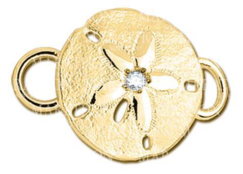 Gold Sand Dollar with diamond clasp