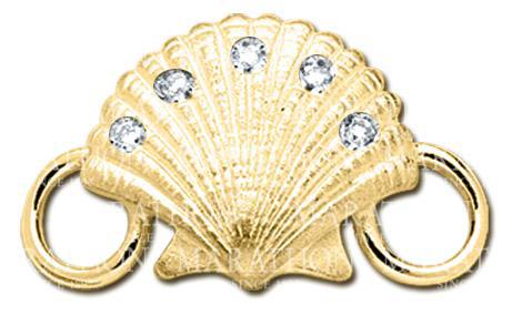 LeStage 14K Scallop with Diamonds Clasp