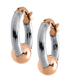 Cape Cod SS-14K rose gold 15mm hoop earrings