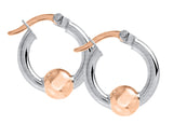 Cape Cod SS-14K rose gold 15mm hoop earrings