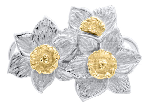 LeStage Two-tonned Triple Daffodil Clasp