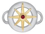 SS Ring with 14K star and stone clasp