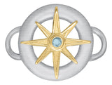 SS Ring with 14K star and stone clasp